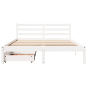 vidaXL Σκελετός Κρεβ. Χωρίς Στρώμα Λευκό 120x190cm Μασίφ Πεύκο 1 τεμ. - Μονό