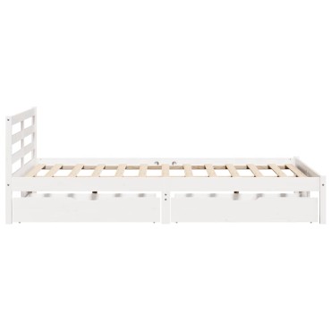 vidaXL Σκελετός Κρεβ. Χωρίς Στρώμα Λευκό 120x190cm Μασίφ Πεύκο 1 τεμ. - Μονό
