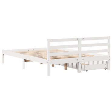 vidaXL Σκελετός Κρεβ. Χωρίς Στρώμα Λευκό 120x190cm Μασίφ Πεύκο 1 τεμ. - Μονό