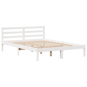 vidaXL Σκελετός Κρεβ. Χωρίς Στρώμα Λευκό 120x190cm Μασίφ Πεύκο 1 τεμ. - Μονό