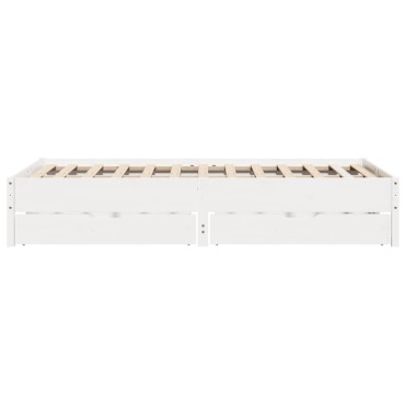 vidaXL Σκελετός Κρεβ. Χωρίς Στρώμα Λευκό 140x190cm Μασίφ Πεύκο 1 τεμ. - Μονό
