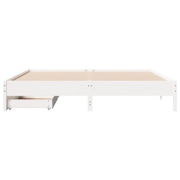 vidaXL Σκελετός Κρεβ. Χωρίς Στρώμα Λευκό 180x200 εκ Μασίφ Πεύκο