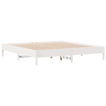 vidaXL Σκελετός Κρεβ. Χωρίς Στρώμα Λευκό 180x200 εκ Μασίφ Πεύκο