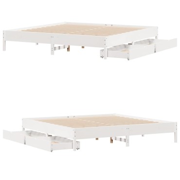 vidaXL Σκελετός Κρεβ. Χωρίς Στρώμα Λευκό 180x200 εκ Μασίφ Πεύκο