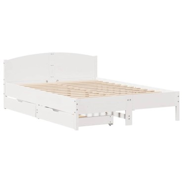 vidaXL Σκελετός Κρεβ. Χωρίς Στρώμα Λευκό 120x200 εκ Μασίφ Πεύκο