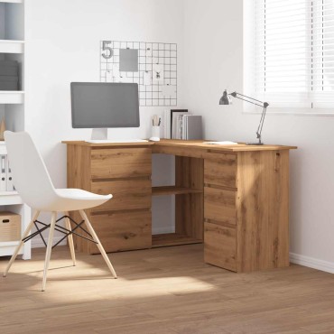 vidaXL Γωνιακό γραφείο Artisan Oak 145x100x76cm Κατασκευασμένο ξύλο 1 τεμ.