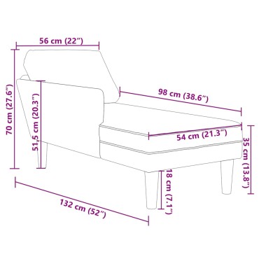 vidaXL Σαλόνι πολυθρόνας με μαξιλάρι ύφασμα Corduroy 132x56x70 cm