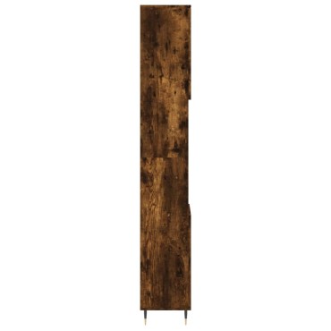 vidaXL Ντουλάπι Μπάνιου Καπνιστή Δρυς 30x30x190cm Επεξεργασμένο Ξύλο