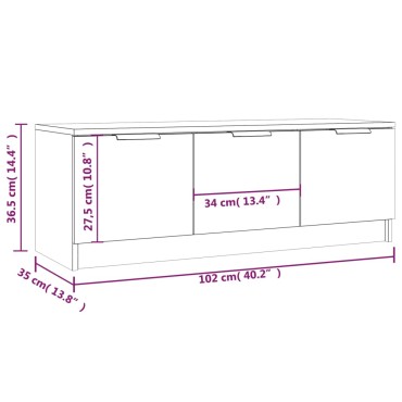 vidaXL Έπιπλο Τηλεόρασης Sonoma Δρυς 102x35x36,5cm Επεξεργασμένο Ξύλο