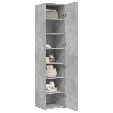vidaXL Ντουλάπι Γκρι Σκυροδέματος 40x42,5x185cm Επεξεργασμένο Ξύλο 1 τεμ.