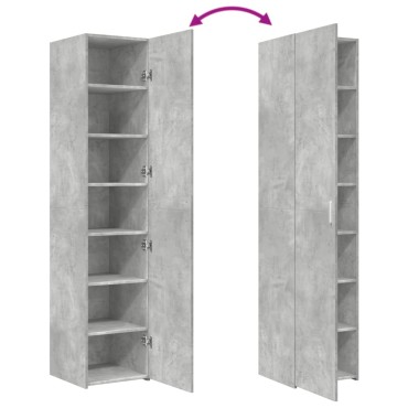vidaXL Ντουλάπι Γκρι Σκυροδέματος 40x42,5x185cm Επεξεργασμένο Ξύλο 1 τεμ.