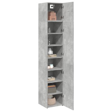 vidaXL Ντουλάπι Αποθήκευσης Στενό Γκρι 40x42,5x225cm Επεξεργ. Ξύλο 1 τεμ.