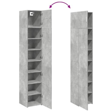 vidaXL Ντουλάπι Αποθήκευσης Στενό Γκρι 40x42,5x225cm Επεξεργ. Ξύλο 1 τεμ.