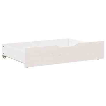 vidaXL Συρτάρια Κρεβατιού 2 τεμ Λευκό 80x55x17 εκ. Μασίφ Ξύλο Πεύκου