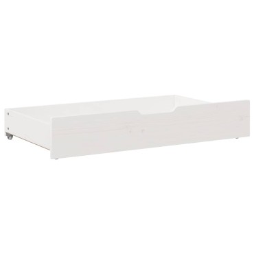 vidaXL Συρτάρια Κρεβατιού 2 τεμ Λευκό 90x55x17 εκ. Μασίφ Ξύλο Πεύκου