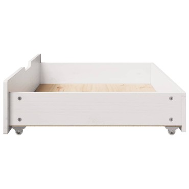 vidaXL Συρτάρια Κρεβατιού 2 τεμ Λευκό 90x55x17 εκ. Μασίφ Ξύλο Πεύκου