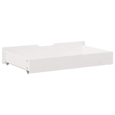 vidaXL Συρτάρια Κρεβατιού 2 τεμ Λευκό 90x55x17 εκ. Μασίφ Ξύλο Πεύκου