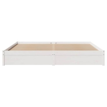 vidaXL Σκελετός Κρεβ. Χωρίς Στρώμα Λευκό 180x200 εκ Μασίφ Πεύκο