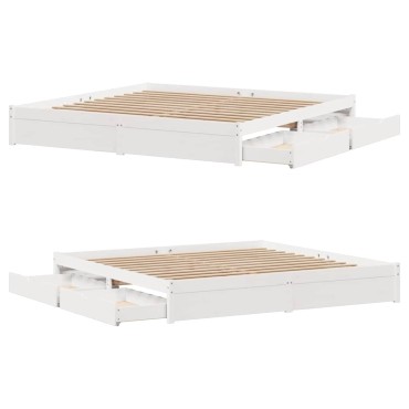 vidaXL Σκελετός Κρεβ. Χωρίς Στρώμα Λευκό 180x200 εκ Μασίφ Πεύκο