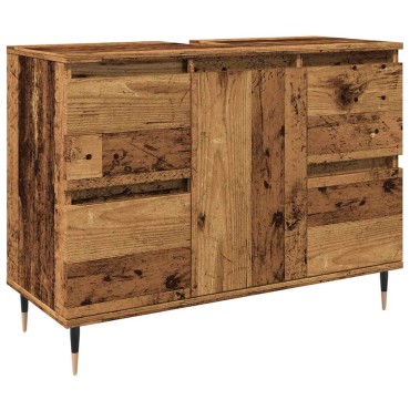 vidaXL Ντουλάπι Μπάνιου Παλαιό Ξύλο 80x33x60cm από Επεξεργασμένο Ξύλο