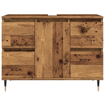 vidaXL Ντουλάπι Μπάνιου Παλαιό Ξύλο 80x33x60cm από Επεξεργασμένο Ξύλο
