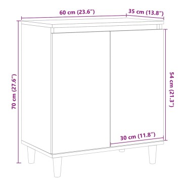 vidaXL Μπουφές Τεχνίτης Δρυς 60x35x70cm από Επεξεργασμένο Ξύλο 1 τεμ.