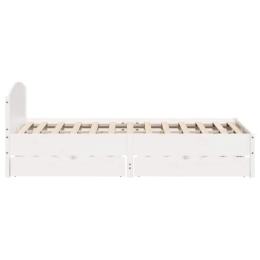 vidaXL Σκελετός Κρεβ. Χωρίς Στρώμα Λευκό 120x190 εκ Μασίφ Πεύκο