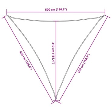 vidaXL Πανί Σκίασης Τρίγωνο Κίτρινο 5 x 5 x 5 μ. από Ύφασμα Oxford