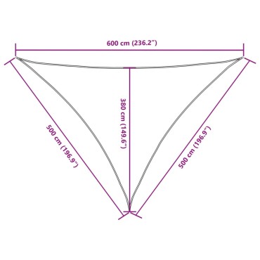 vidaXL Πανί Σκίασης Τρίγωνο Πορτοκαλί 5 x 5 x 6 μ. από Ύφασμα Oxford