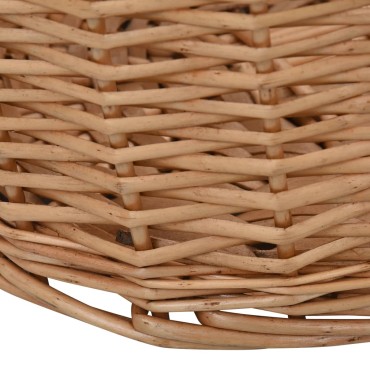 vidaXL Καλάθι Καυσόξυλων με Λαβές Μεταφοράς 78x54x34 εκ. Φυσική Ιτιά