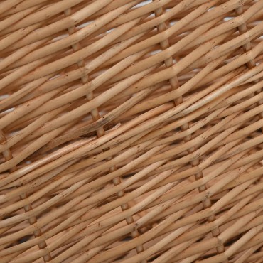 vidaXL Καλάθι Καυσόξυλων με Λαβές Μεταφοράς 78x54x34 εκ. Φυσική Ιτιά