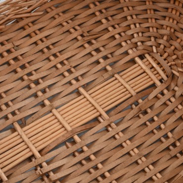 vidaXL Καλάθι Καυσόξυλων με Λαβές Μεταφοράς 78x54x34 εκ. Φυσική Ιτιά