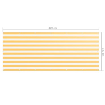 vidaXL Διαχωριστικό Βεράντας Λευκό/Κίτρινο 120 x 300 εκ. Ύφασμα Oxford