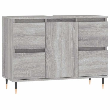 vidaXL Ντουλάπι Μπάνιου Γκρι Sonoma 80x33x60cm από Επεξεργ. Ξύλο
