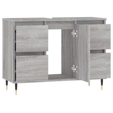 vidaXL Ντουλάπι Μπάνιου Γκρι Sonoma 80x33x60cm από Επεξεργ. Ξύλο
