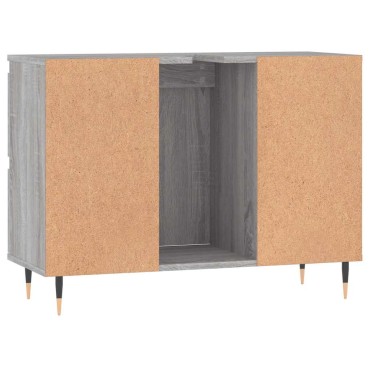 vidaXL Ντουλάπι Μπάνιου Γκρι Sonoma 80x33x60cm από Επεξεργ. Ξύλο