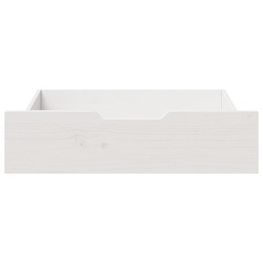 vidaXL Συρτάρια Κρεβατιού 2 τεμ Λευκό 75x55x17 εκ. Μασίφ Ξύλο Πεύκου