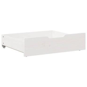 vidaXL Συρτάρια Κρεβατιού 2 τεμ Λευκό 75x55x17 εκ. Μασίφ Ξύλο Πεύκου
