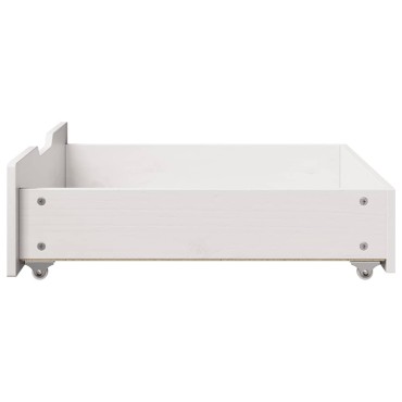 vidaXL Συρτάρια Κρεβατιού 2 τεμ Λευκό 75x55x17 εκ. Μασίφ Ξύλο Πεύκου