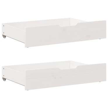 vidaXL Σκελετός Κρεβ. Χωρίς Στρώμα Λευκό 140x200cm Μασίφ Πεύκο 1 τεμ. - Διπλό