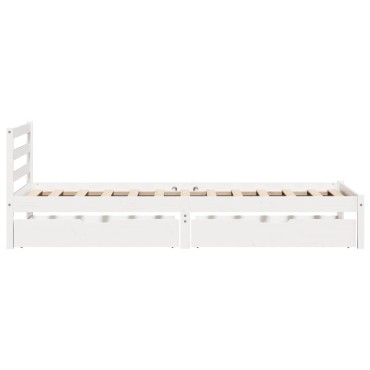vidaXL Σκελετός Κρεβ. Χωρίς Στρώμα Λευκό 90x190cm Μασίφ Πεύκο 1 τεμ. - Μονό