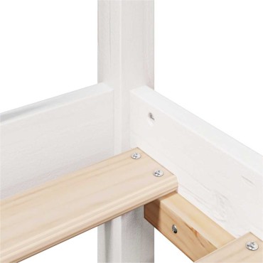 vidaXL Σκελετός Κρεβ. Χωρίς Στρώμα Λευκό 90x190cm Μασίφ Πεύκο 1 τεμ. - Μονό