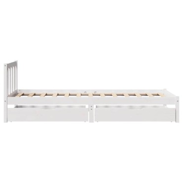 vidaXL Σκελετός Κρεβ. Χωρίς Στρώμα Λευκό 90x190cm Μασίφ Πεύκο 1 τεμ. - Μονό