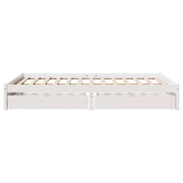 vidaXL Σκελετός Κρεβ. Χωρίς Στρώμα Λευκό 140x200 εκ Μασίφ Πεύκο