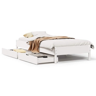 vidaXL Σκελετός Κρεβ. Χωρίς Στρώμα Λευκό 90x190cm Μασίφ Πεύκο 1 τεμ. - Μονό