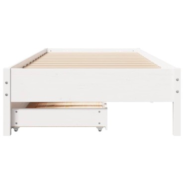 vidaXL Σκελετός Κρεβ. Χωρίς Στρώμα Λευκό 90x190cm Μασίφ Πεύκο 1 τεμ. - Μονό