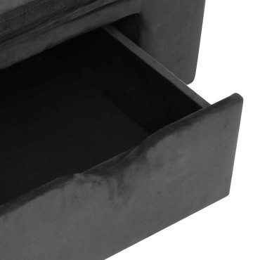 vidaXL Καναπές Σκύλου με Συρτάρι Σκούρο Γκρι 75 x 50 x 38 εκ. Βελουτέ
