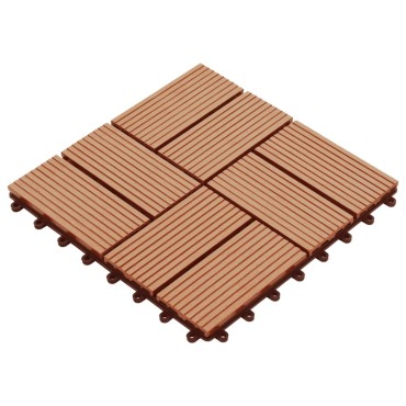 vidaXL Πλακάκια Deck 22 τεμ. Χρώμα Teak 30 x 30 εκ. 2 μ² από WPC