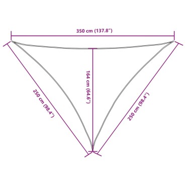 vidaXL Πανί Σκίασης Τρίγωνο Κόκκινο 2,5x2,5x3,5 μ. από Ύφασμα Oxford