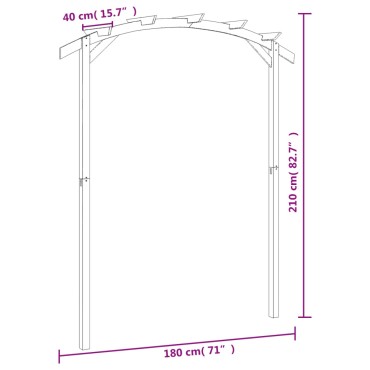 vidaXL Πέργκολα Κήπου 180 x 210 x 40 εκ. από Εμποτισμένο Ξύλο Πεύκου